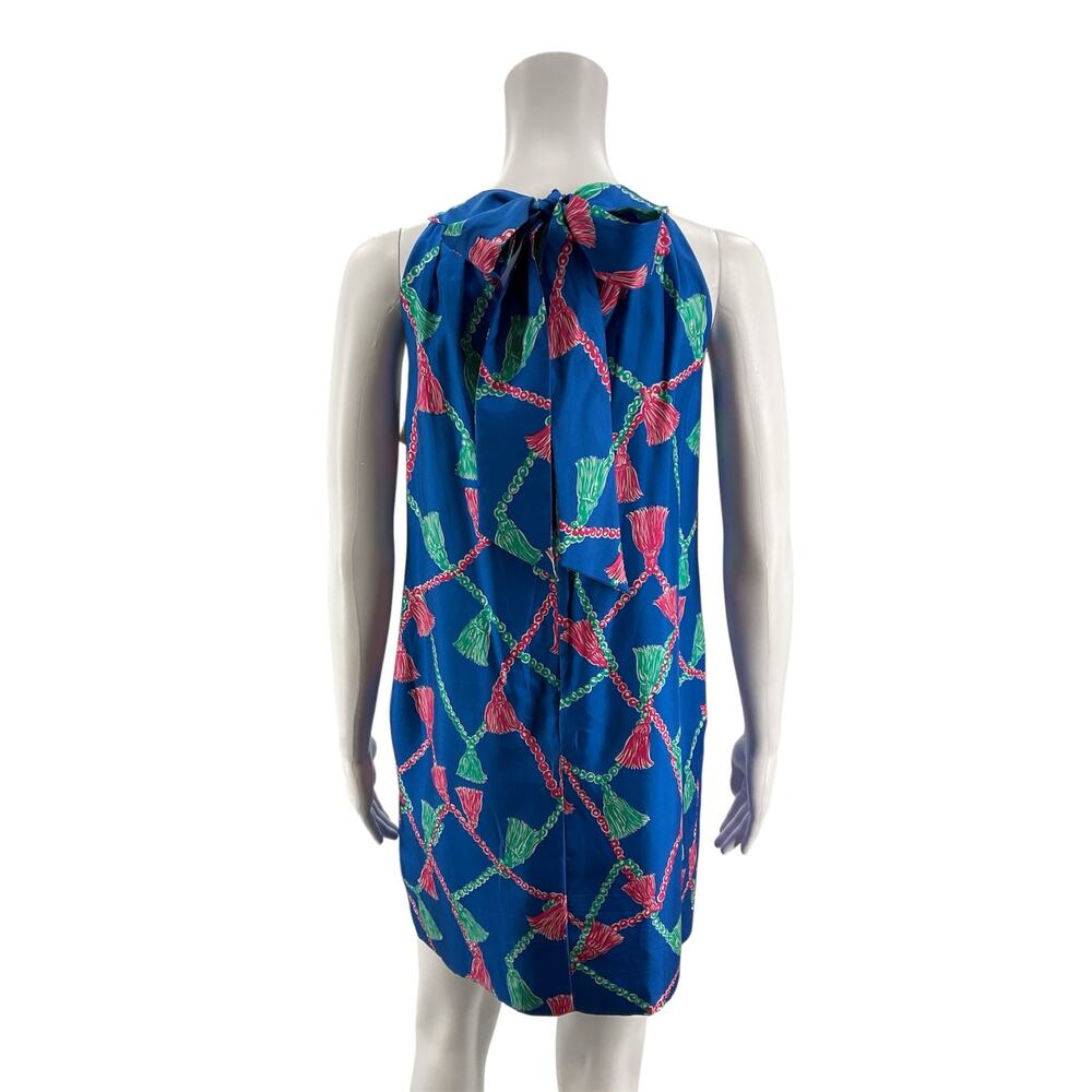 Lilly Pulitzer Elsa Silk Halter Dress Tassels Print Size 2 - Picture 3 of 8